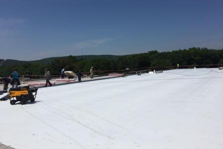 New GAF TPO roofing system for Manhattan Beer Distributors. Suffern, New York
