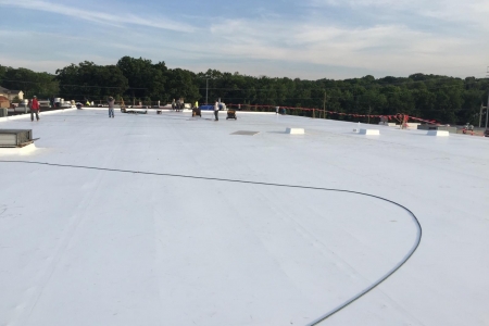 New GAF TPO roofing system for Manhattan Beer Distributors. Suffern, New York