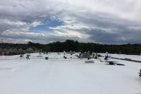 New GAF TPO roofing system for Manhattan Beer Distributors. Suffern, New York