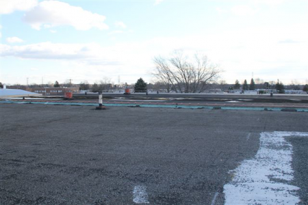 Installed fully adhered white TPO 60 mil roofing membrane, new edge metal detail, and all new drain inserts, Ivyland, PA Warehouse Roof