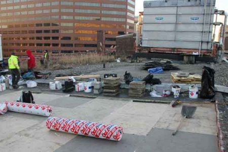 Tear-off. Install 3.5 inch foam; ISO Insulated, Office Building, Philadelphia, PA