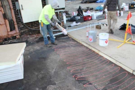 Tear-off. Install 3.5 inch foam; ISO Insulated, Office Building, Philadelphia, PA