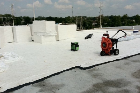 New R30 mechanical attached roofing system from Versico, Philadelphia Office Building